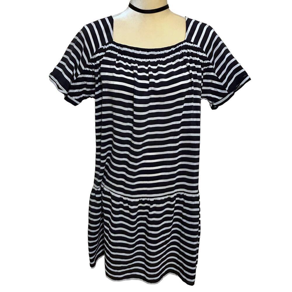 J. Crew Striped Semi Sheer Mini Dress/Tunic Women L